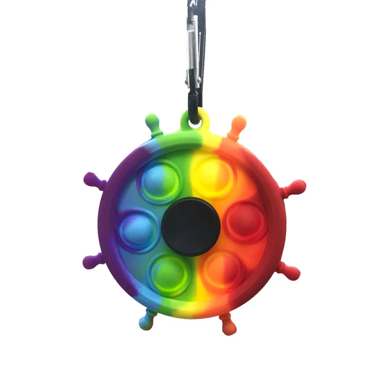 Manufacturer Non Toxic Luminous Silicone Fidget Spinning toy Colorful Spin Toy