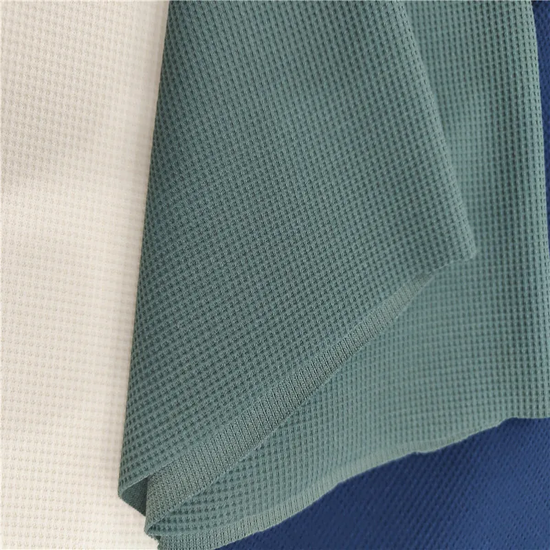 Boran Textile Fashionable Custom Color Waffle Weave Cotton Fabric Polyester Brush Fabric Cotton Waffle Fabric