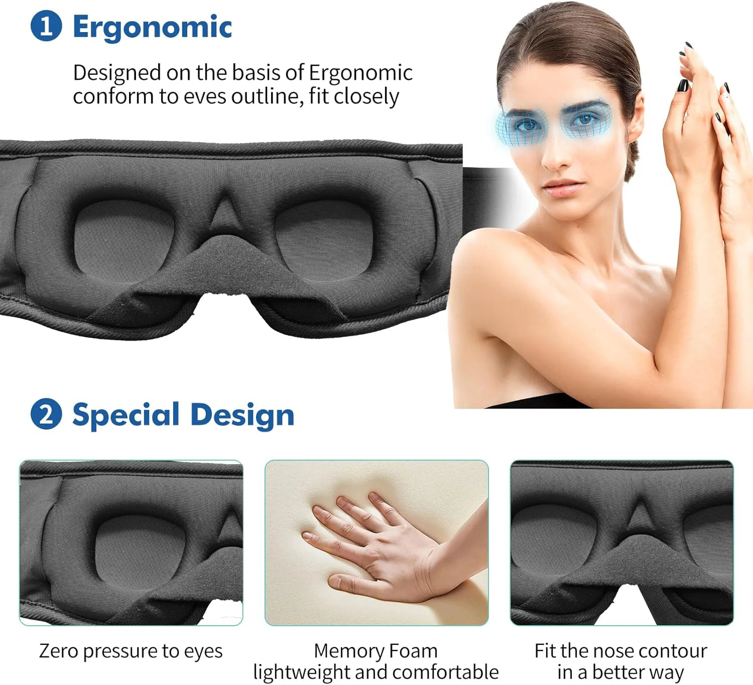 Наушники для сна беспроводная 3D маска глаз 5 0 Bluetooth моющиеся наушники боковых шпалов