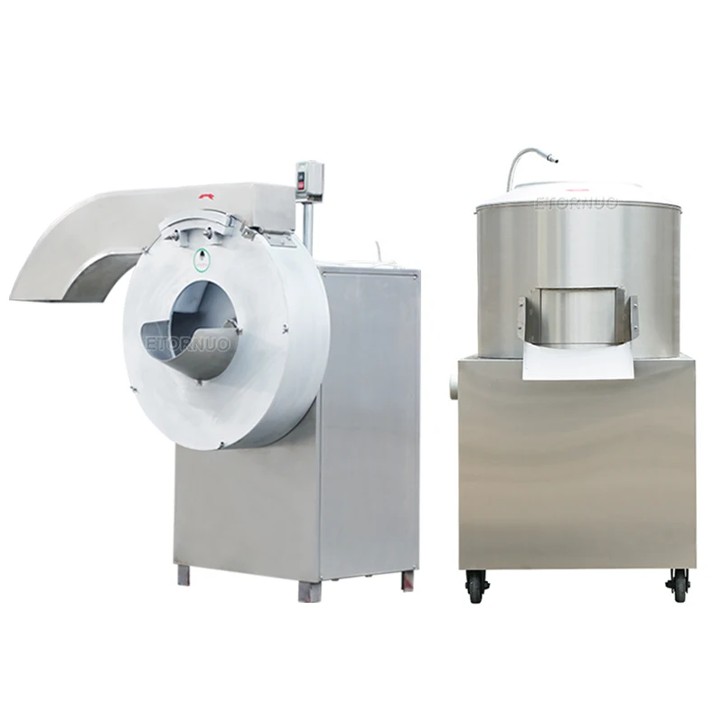 High Capacity 750kg per Hour Automatic Electric Potato Peeling and Chipping Machine