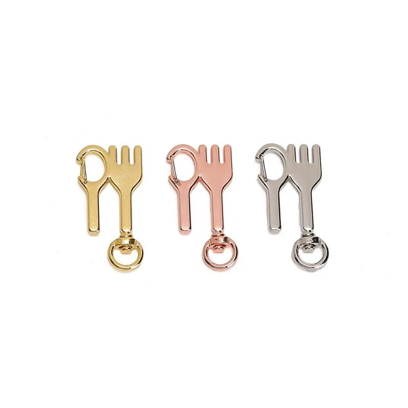 Alloy Metal Knife Fork Carrot Bat & Butterfly Shaped Keychain Luggage Accessories Decorative Buckle Jewelry Findings Components