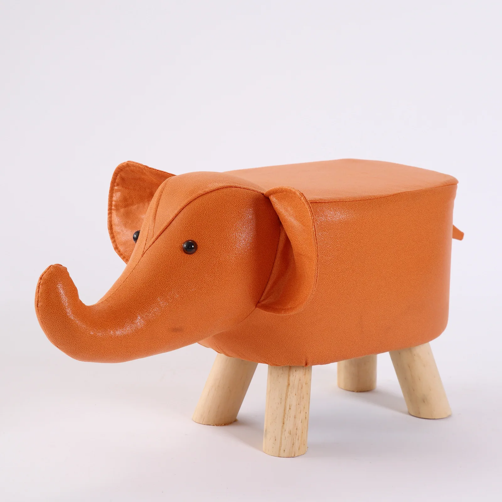 High Quality Leathaire Cute Animal Wood Kids Step Stools Foot Stools for Kids Adult