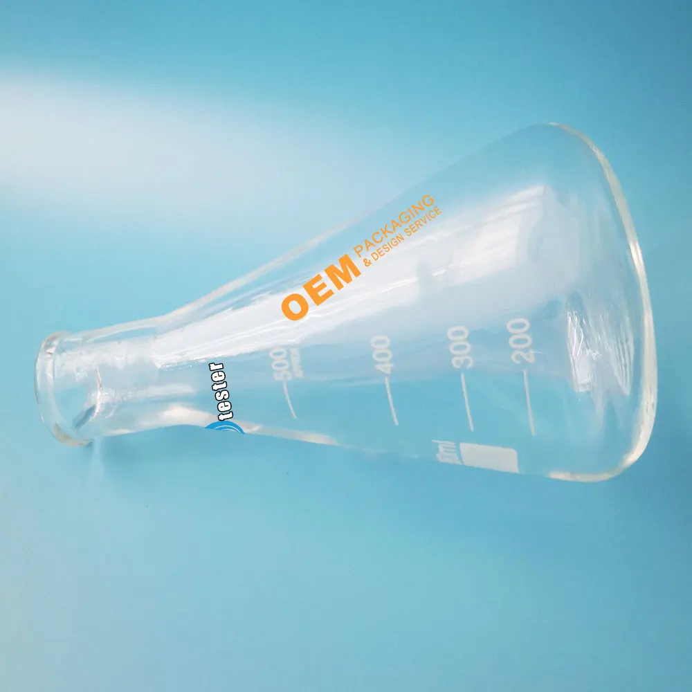 Laboratory Equipment Glass 250Ml Conical Flask Wide Neck Bottle