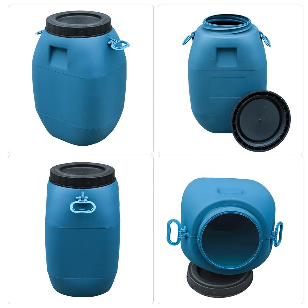  60 л HDPE пластиковый барабан с крышкой и ручкой для химических