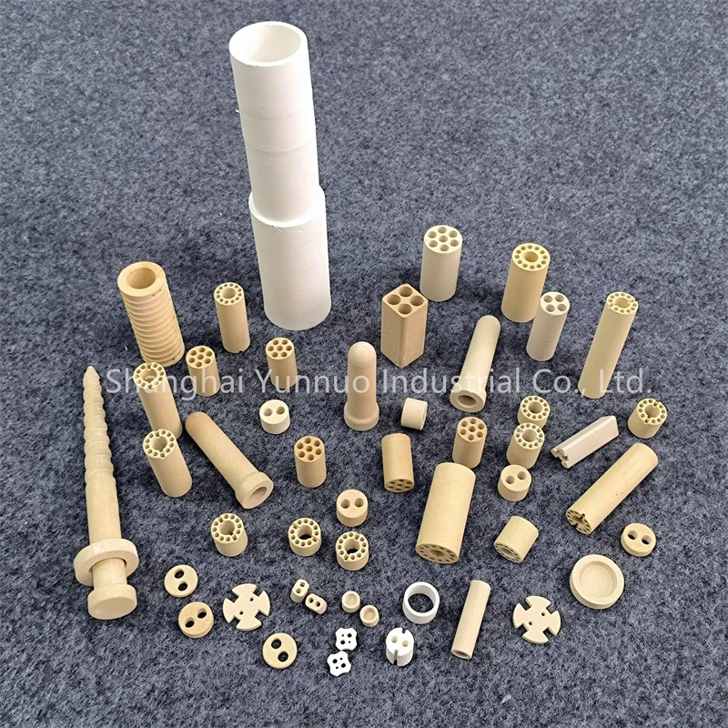 Cordierite Mullite Ceramic Screwed Tube for Electrical Resistor Capacitor Insulator