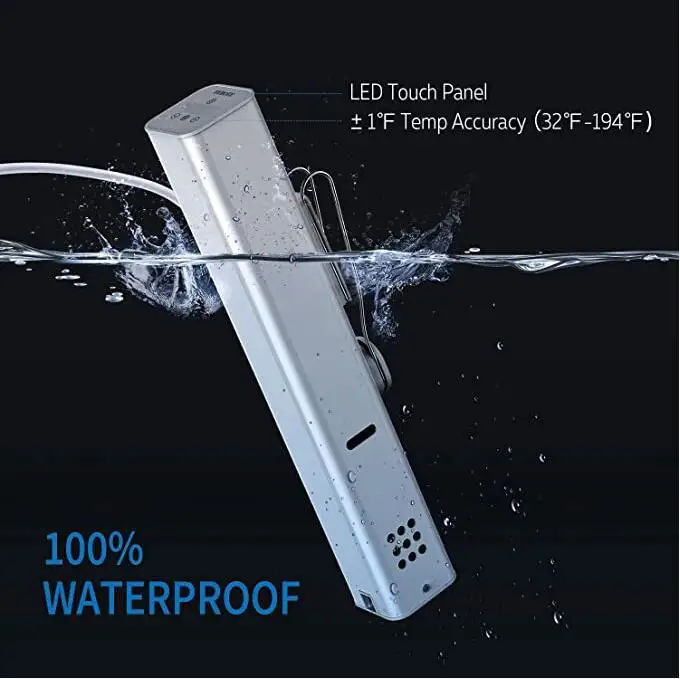 Водонепроницаемая машина для медленного приготовления пищи IPX7 1800 Вт устройство готовки под вакуумом с контролем температуры