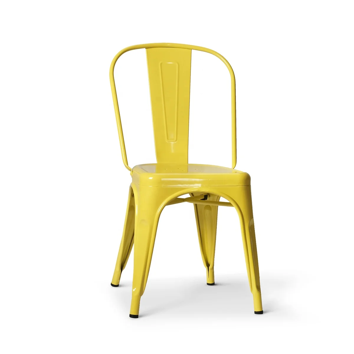 Manufacturer tolixs chairs yellow wooden seat wishbone chair metal sidechair kitchen dining stackable