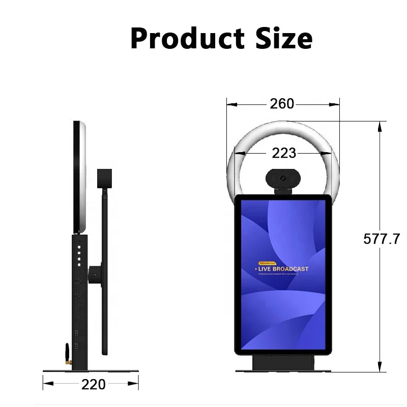Professional Live Streaming Equipment 15.6 Inch Lcd Touch Screen Online Celebrity Self Media Live Streaming Machine
