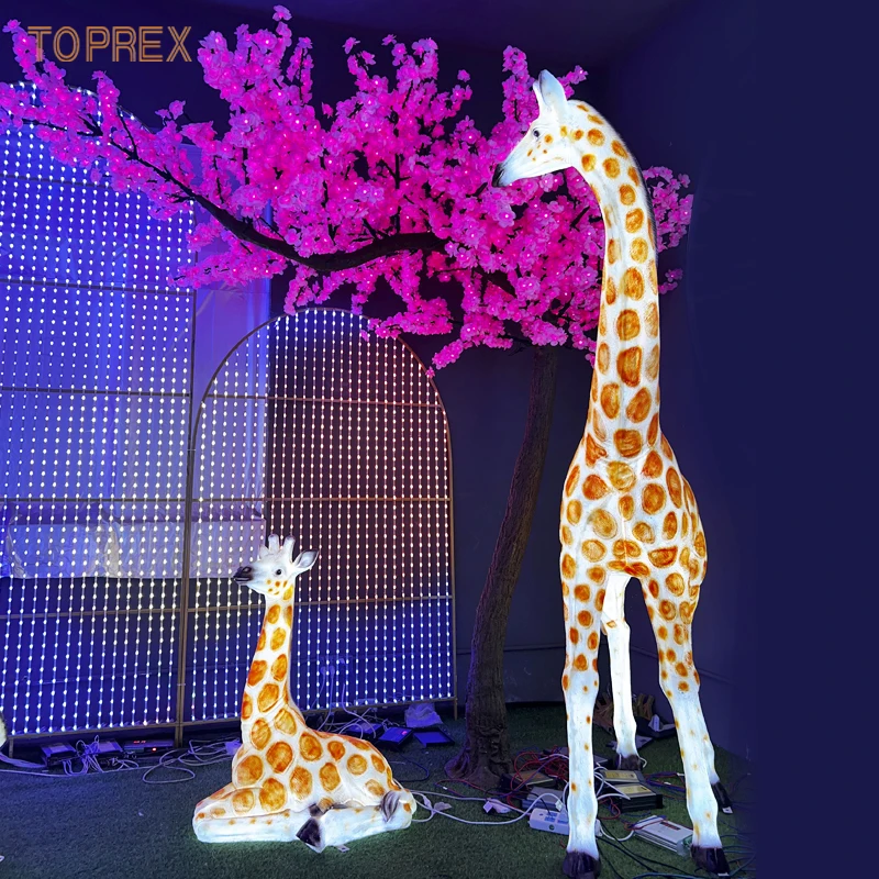 3D Led Animal Reindeer Resin Craft Led Decorative Lights Christmas Item Festive Event Illumination Outdoor Lighting