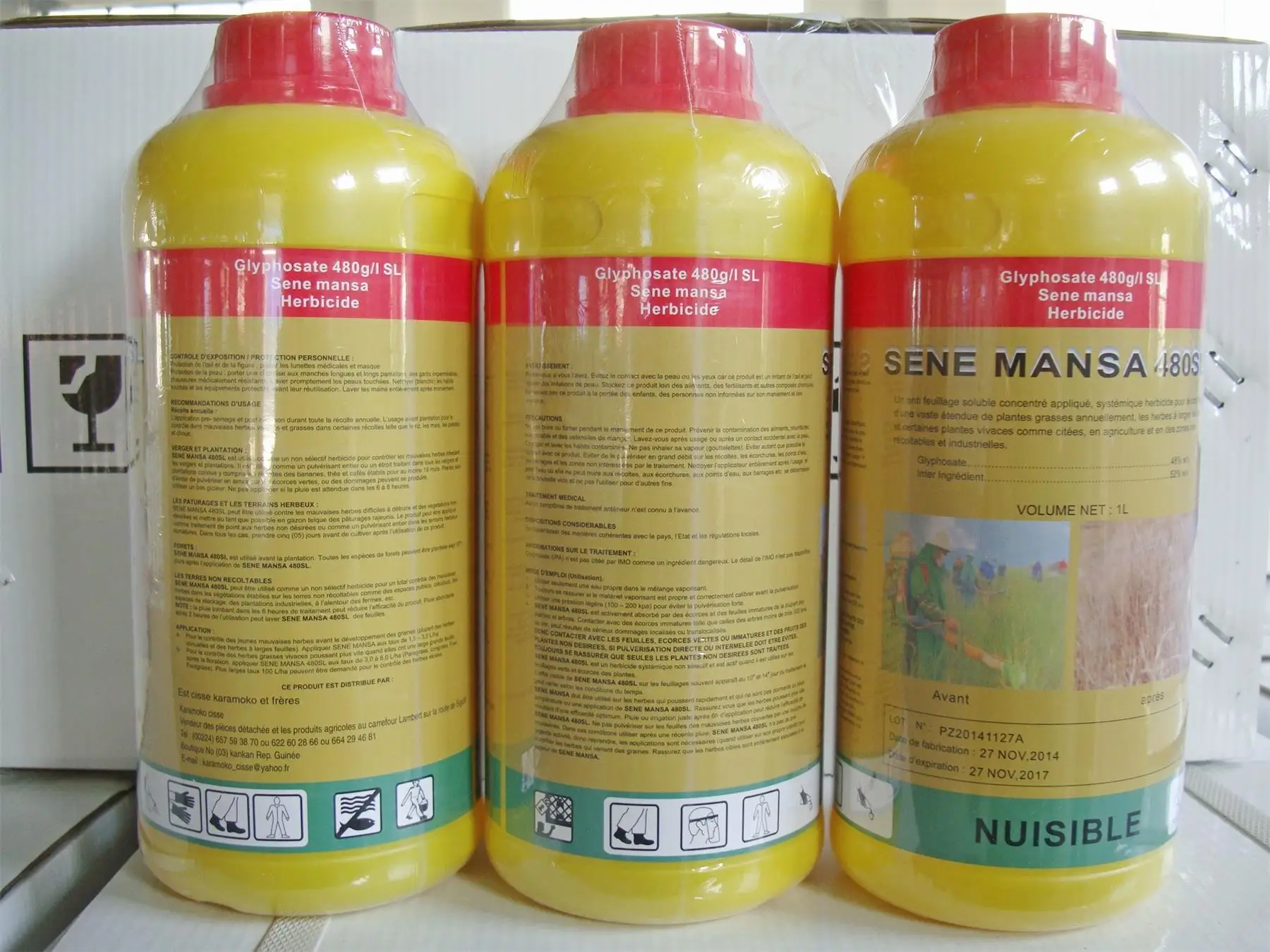 
Glifosato 480g/l SL, 41%SL, 36%SL, roundup ammonium salt, 75.7% SG, TC,Herbicide 1071-83-96 