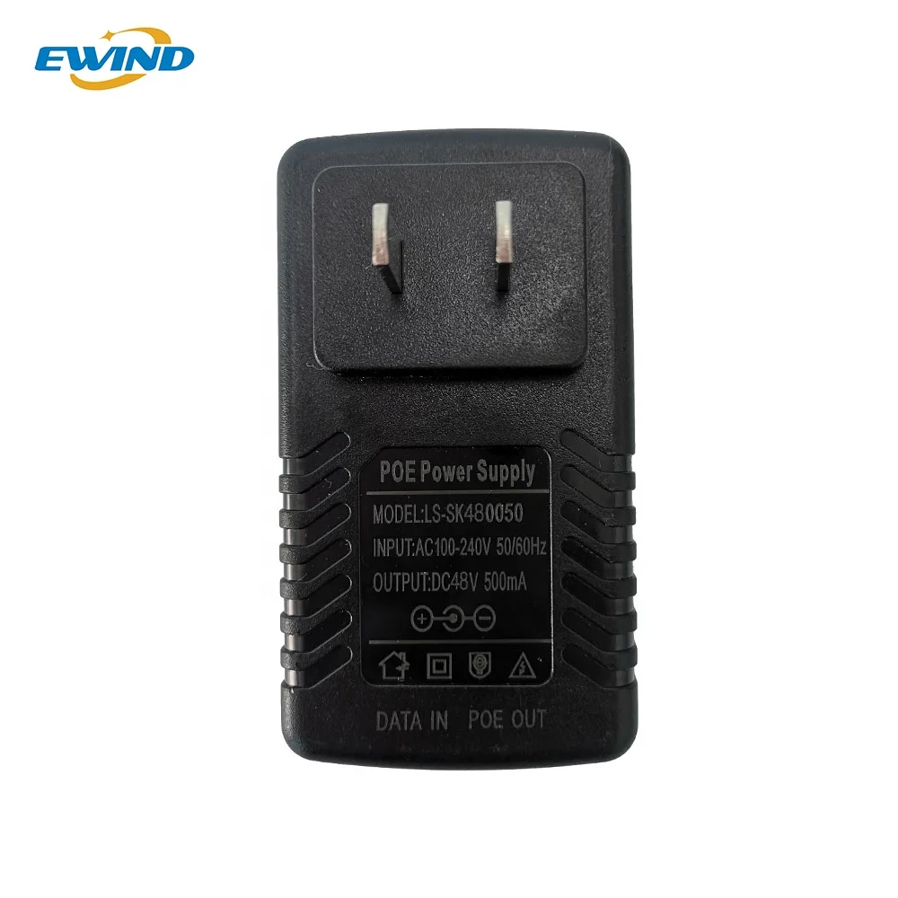Factory 48v 0.5a 802.3Af Poe Injector 48v Poe Injector Ethernet 24v Poe Injector Adapter