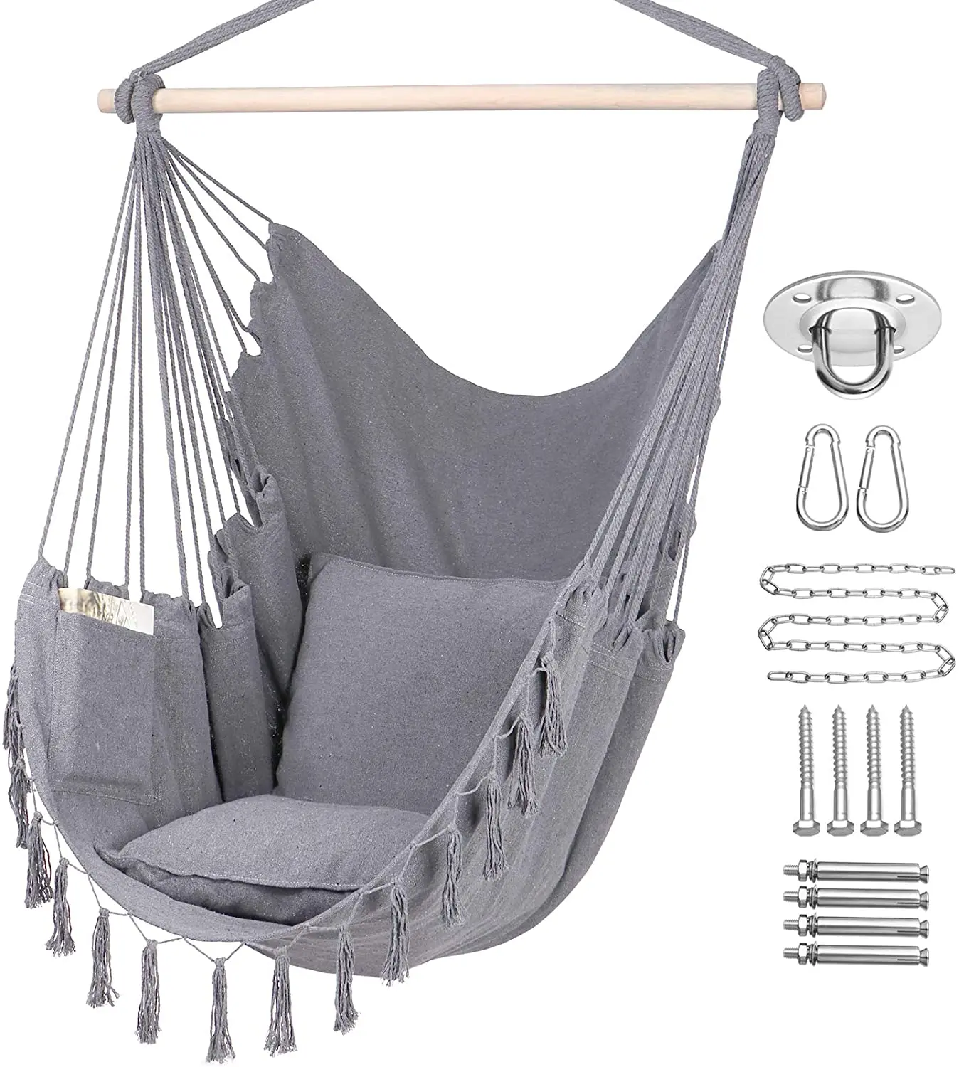 Hanging Rope Swing Outdoor Indoor hanging chair macrame swing rope round hammock chair