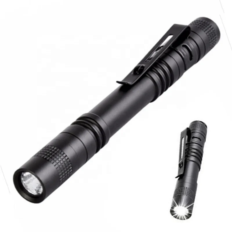 Portable pen-shaped Flashlight 13 cm Mini Bright white light lamp No.7 Battery aluminum alloy