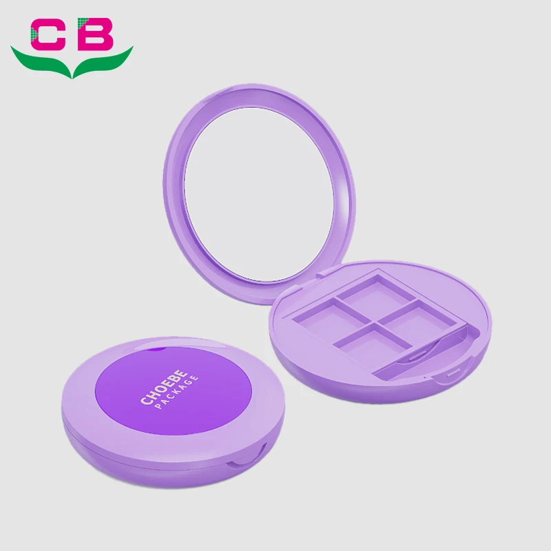 Choebe new design 4 neg Luxury eye shadow palette packaging compact case with mirror