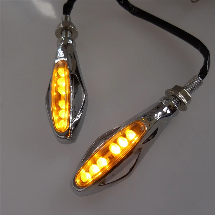 Beautiful Chrome Clear lens Amber LED Turn Warning  Indicator Motorcycle Winker Lamp With 12V for Motorcycle Street Bike Scoot