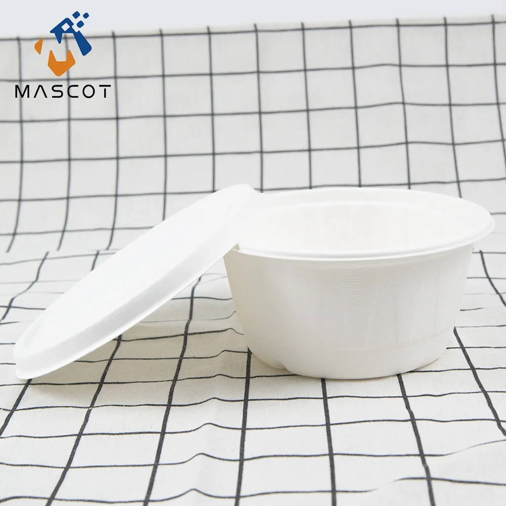 Cuctom Biodegradable Salad Bowl Disposable 12oz 16oz 18oz 24oz 32oz Sugarcane Bagasse Pulp Bowl