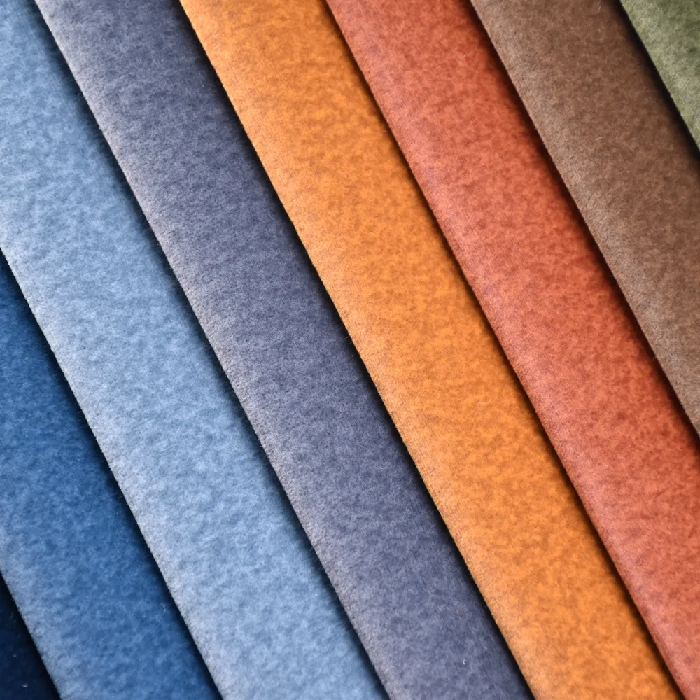 wholesale fabric 100% Polyester suede plain sofa fabric hollander Velvet upholstery textiles for sofa home textile