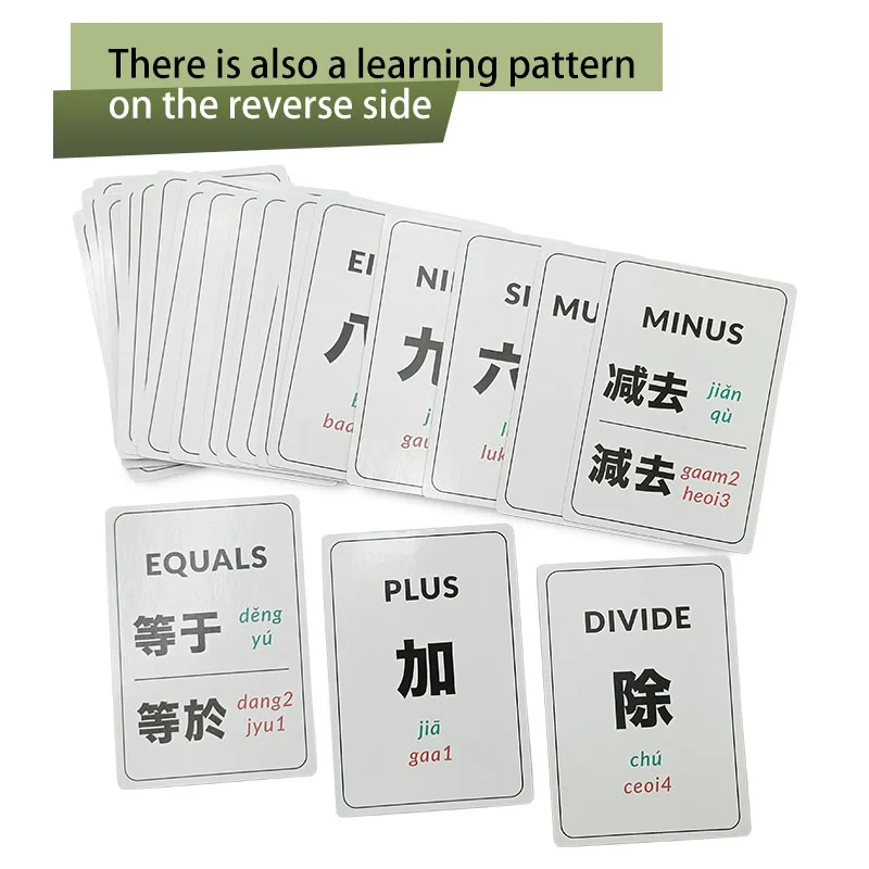 Custom Manufacturers Wholesale High Quality Age-Appropriate Early Education Game Reusable Study Math Flash Card Printing