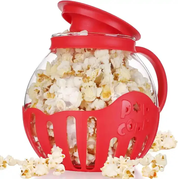 2,25QT Microwave Micro-Pop Popcorn Popper Borosilicate Glass round microwave popcorn popper for microwave use hot air popcorn