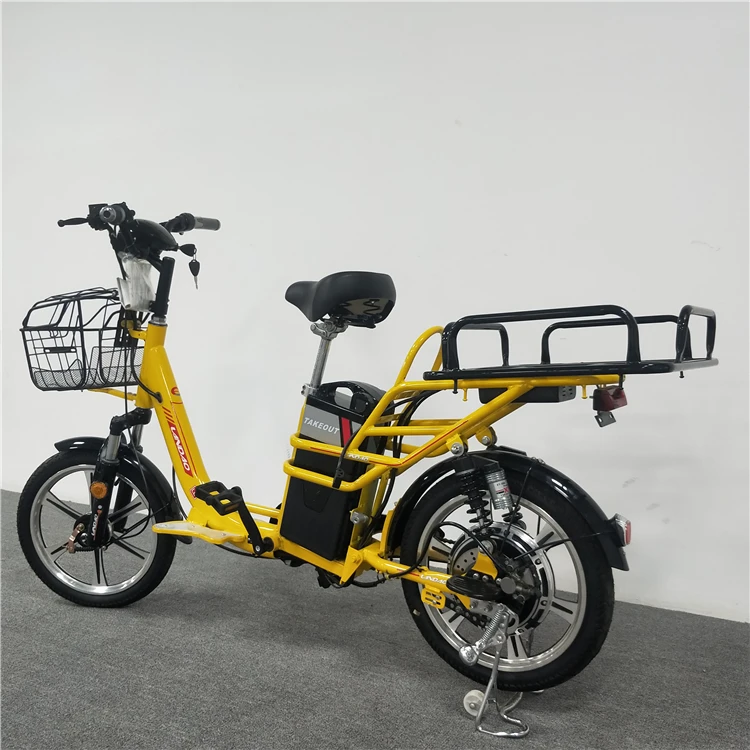 2024 basket front and rear 500w motor battery fast food ebike/fat tire cargo electric bike for delivery/high speed electric bike