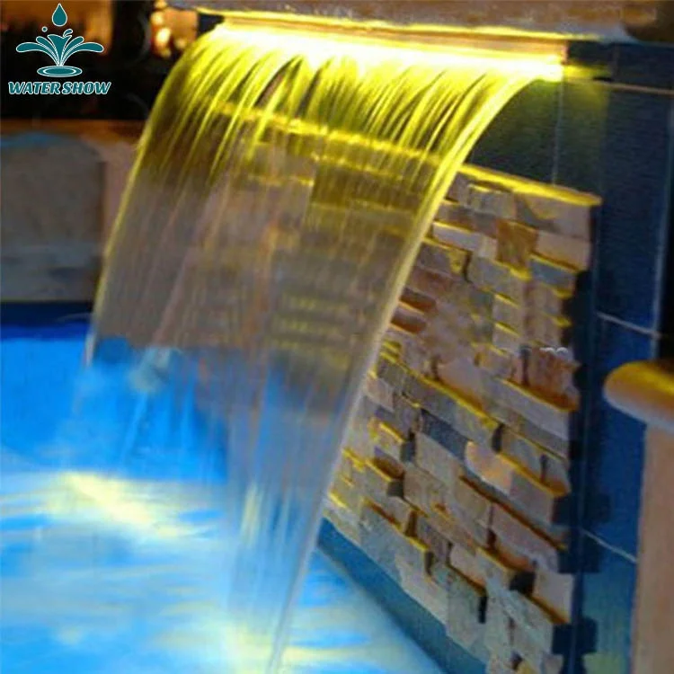 Acrylic Home Swimming Pool Stainless Steel Garden Fountain Pond Waterfall