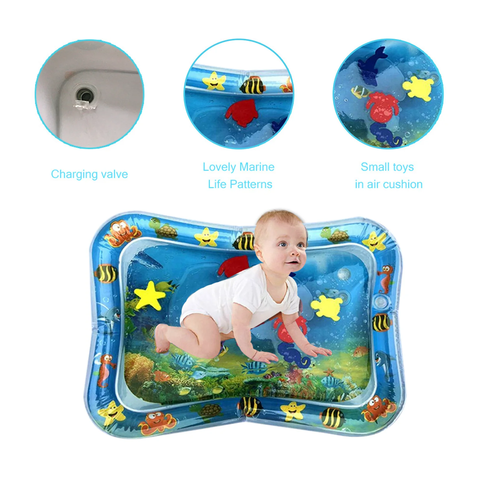 Wholesale PVC Inflatable Tummy Time Baby Water Play Mat Baby Toys