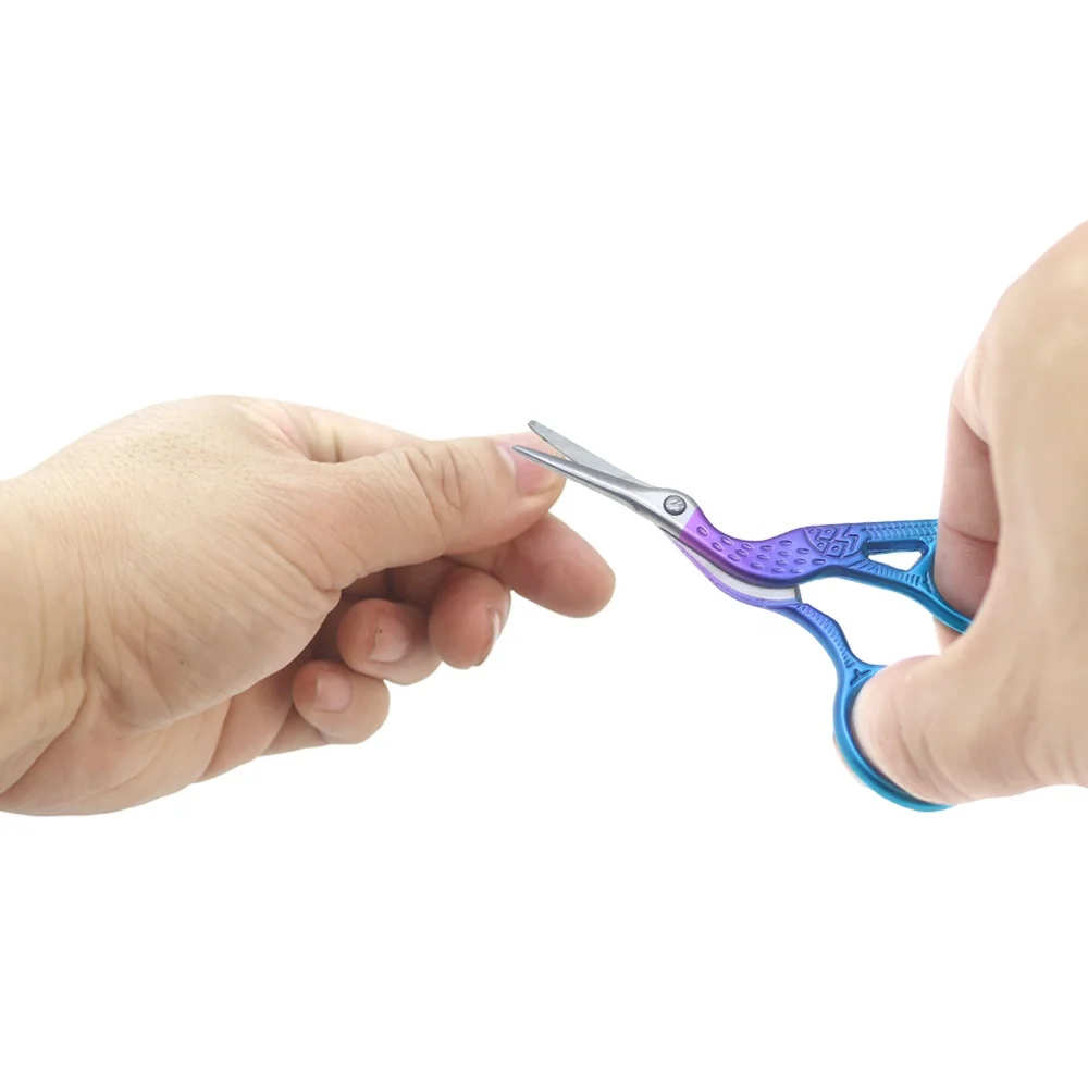 Hot selling stainless steel sharp head eyebrow colorful scissors for eyebrow cuticle manicure cutting