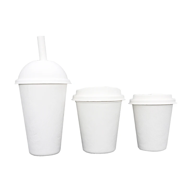 Эко 8OZ кофе Bagasse сахарного тростника крышка биоразлагаемые одноразовые чашки