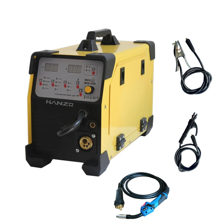 Сварочный аппарат, пластиковый портативный 5 в 1 Co2 Mma Mag Gas Gasless Igbt 200 Amp сварочные аппараты Mig, сварочный аппарат