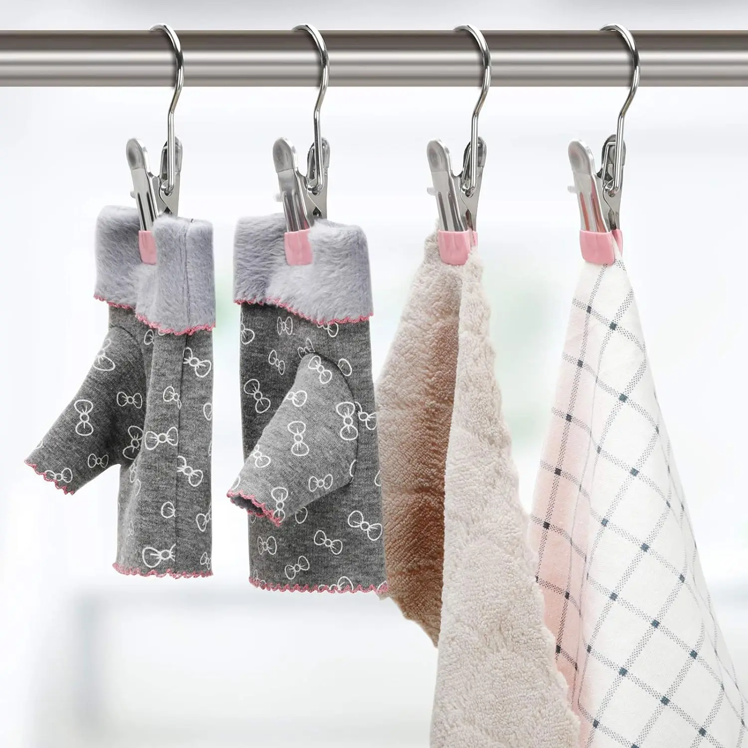 YIWANG Anti Slip Laundry Hanging Hooks Socks Metal Clips Pants Hangers