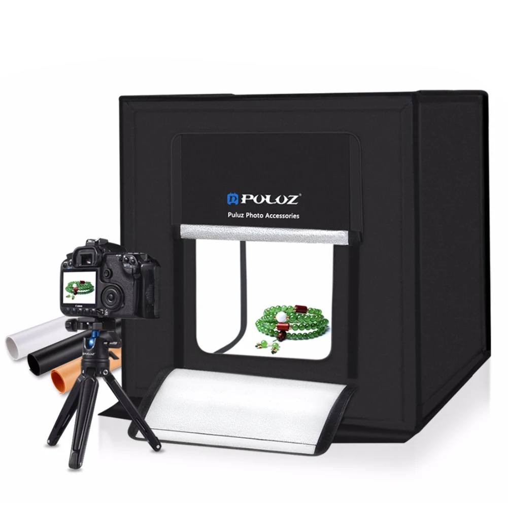 PULUZ 60cm Photo Studio Lightbox Photography Accessories LED Light Box folding Photo Box for shooting