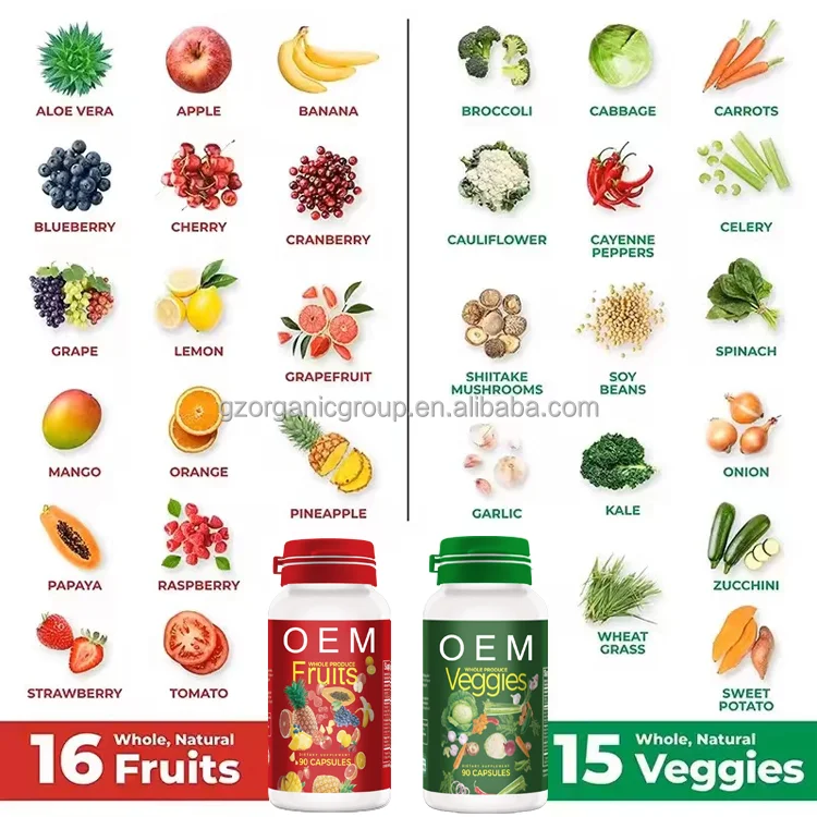 2024 OEM Hot sell Balance Of Nature Fruits And Veggies Supplement 90 Capsules Whole Food Supplement For Women Men and Kids