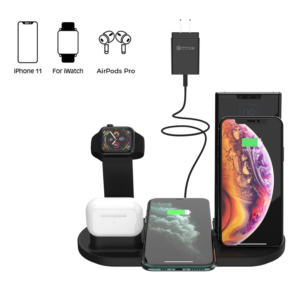 hot products top 20 amazon best sellers private label 5 in 1 multi charger station Wireless Quick Charging Fast Charger Pad