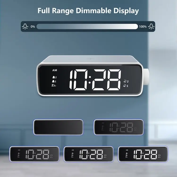 New Digital Clock Wireless Charger Smart three-in-one 15W Wireless Charging Multi-function Calendar Temperature