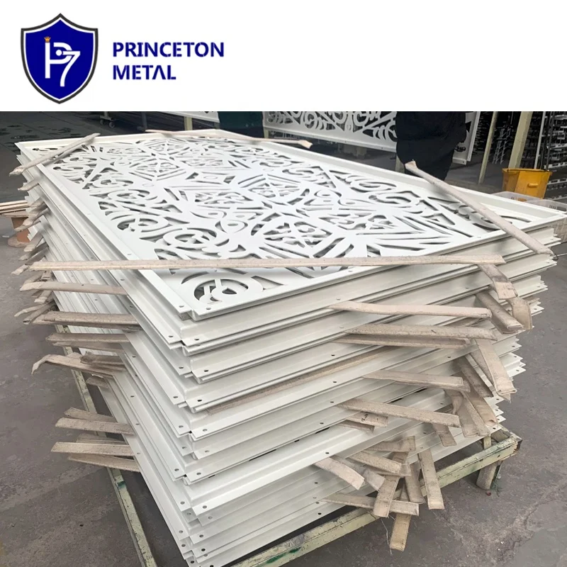 Princeton custom semi privacy laser cutting board aluminium profiles curtain walls