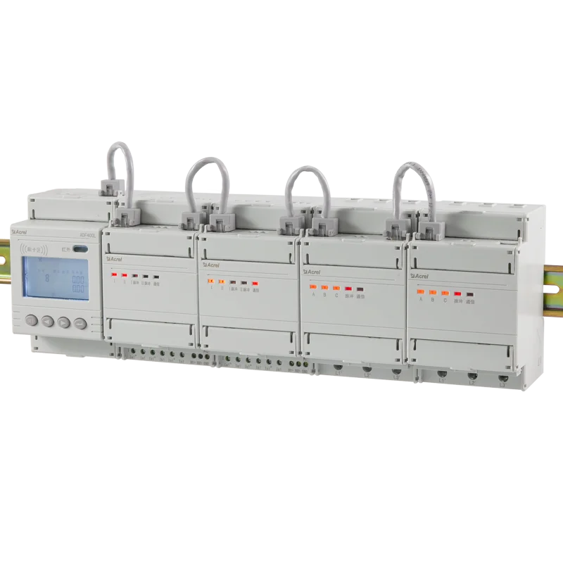 ADF400 Din Rail Plastic Enclosure 80A Direct Connection 3x1(6)A AC via CTs Prepaid Electricity Meter Multi-circuits For Energy