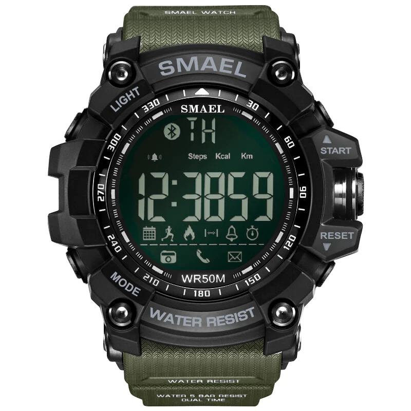 
Smael 1617 OEM custom guangzhou reloj hombr waterproof military cheap plastic men sport bluetooth smart digital LED wrist watch 