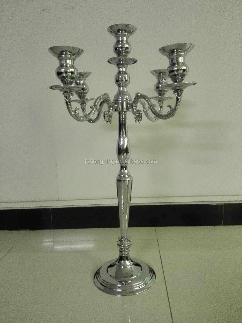 hot wholesale antique 5 arms silver candelabra for weddings