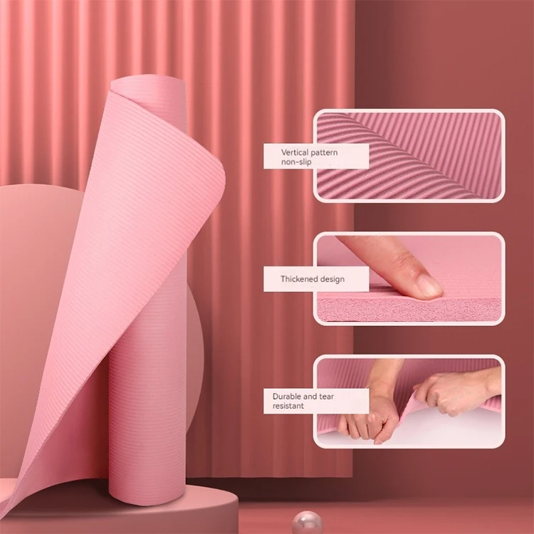 Custom printed eco-friendly NBR gym durable washable anti slip traveling colourful yoga mats for women pilates