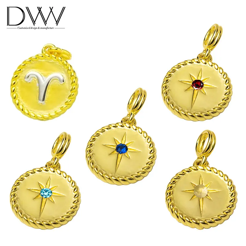 
Custom Logo Jewelry 925 Silver Gold Plated Iced Out Hiphop Charms Necklace Pendant 