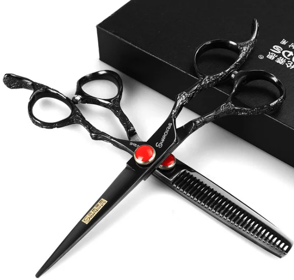 5.5/6/7/7.5 Inch Professional Barber Scissors Japan 440c Salon shears Barber Shop Cutting Shears Set Razor Hairdressing Scissors