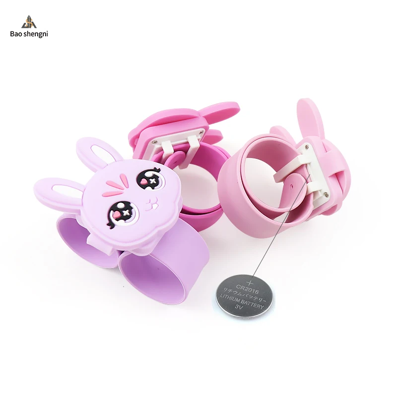 Fashion OEM Digital Children Cartoon Rabbit Watches For Kids LED Snap Analog Toys Watch Kids Gift Light Wrist Watch