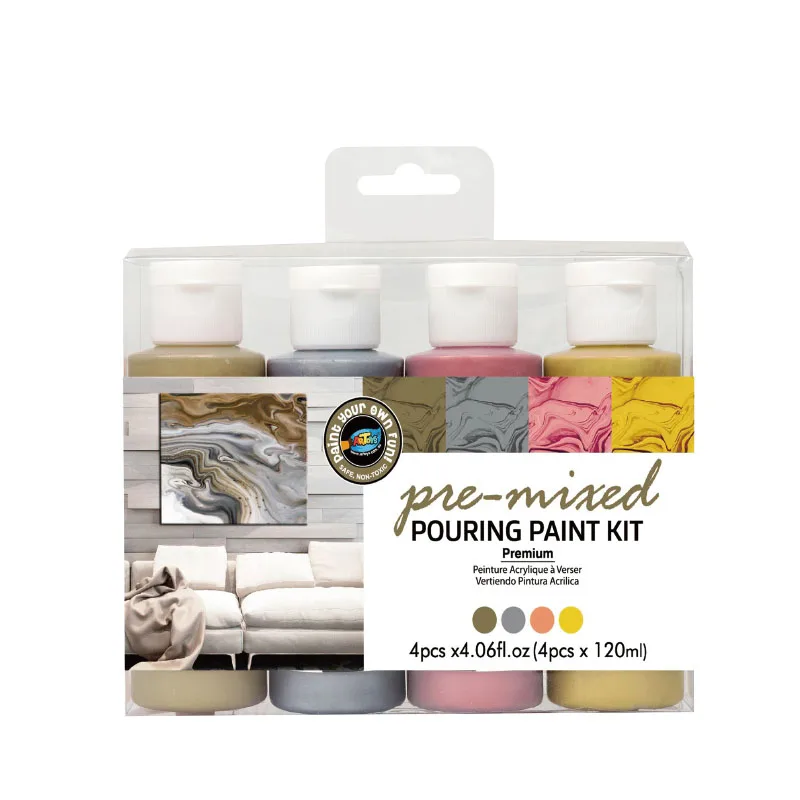 Wholesale Bottled 120ml DIY Pre-mixed Fluid Acrylic Pouring Paint for Canvas