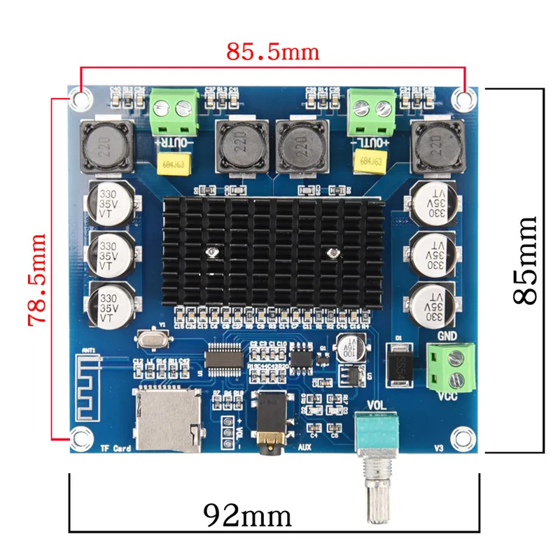 XH-A105 BT 5 0 TDA7498 цифровой усилитель доска 2x100 Вт динамик стерео аудио модуль усилителя Поддержка