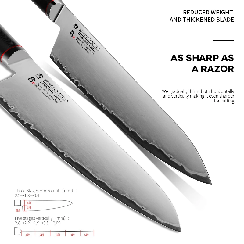 Нож gyuko 240 мм 3 слоя композитный стальной кухонный нож японский VG-10 сердечник G-10 Стекловолоконная ручка
