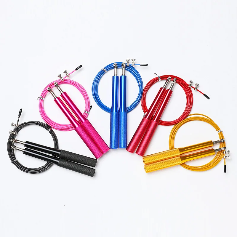 Custom Logo Free Adjustable Fitness Metal Aluminium Bearing New Speed Yellow PVC Skipping Jump Rope