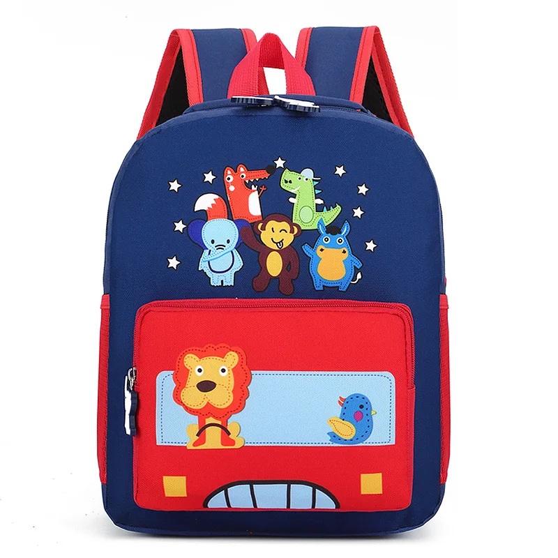 2024 Wholesale Zool Printed Cute Cartoon Lion Kindergarten Student School Bags Adjustable Belt Backpack With Zipper