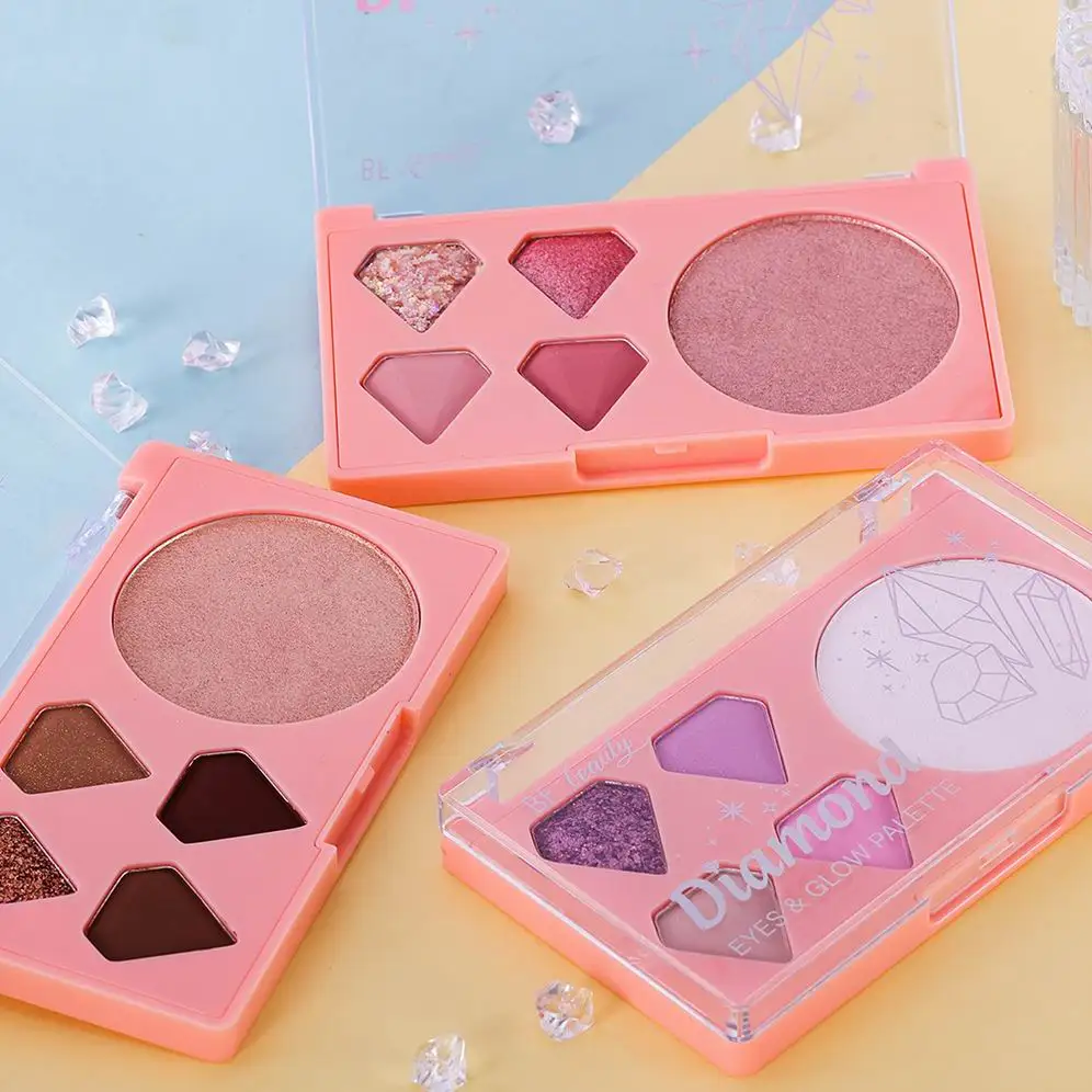 High Quality Shimmer Private Label Cruelty Free Eyeshadow Palette High Pigment Multi Use Diamond Glow Eye Palette