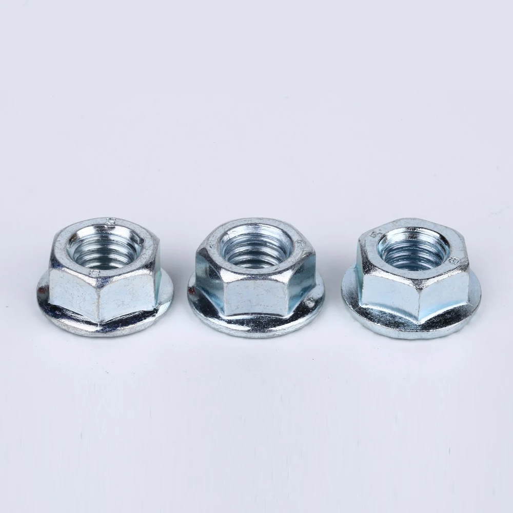 High quality Stainless Steel Fasteners Hexagon Flange Nuts with Zinc Plated 4mm