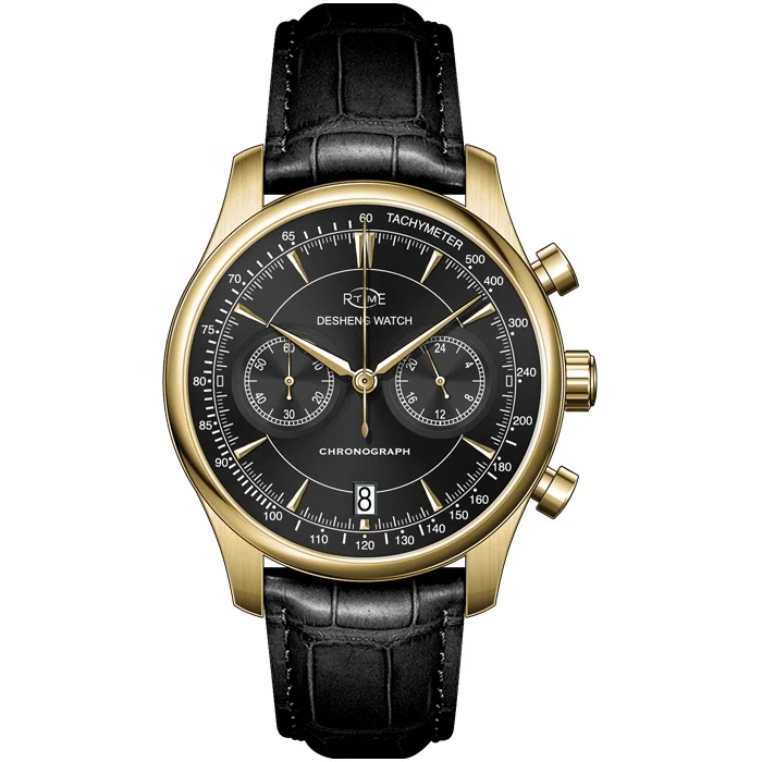 Custom mens luxury watch stainless steel Japanese chronograph branded watches